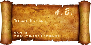 Anton Bartos névjegykártya